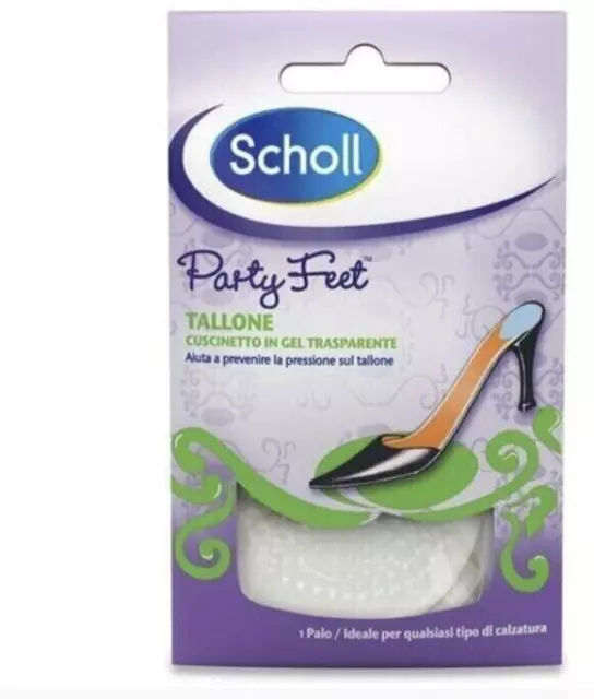 Scholl Party Feet Gel Heel Cushions - 1 Pair (Party Feet Invisible) (Italian)