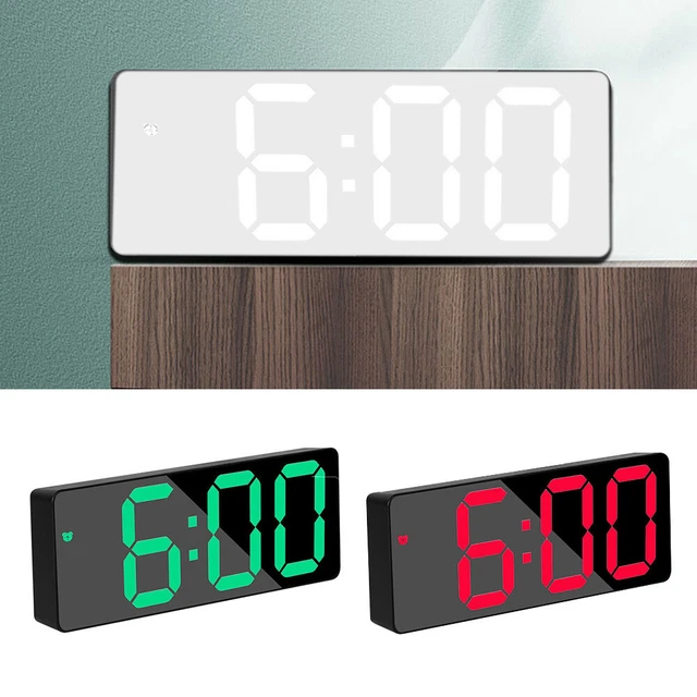 Alarm Clock ABS Voice Control Rectangle Snooze Time Bedside Silent LED Digital