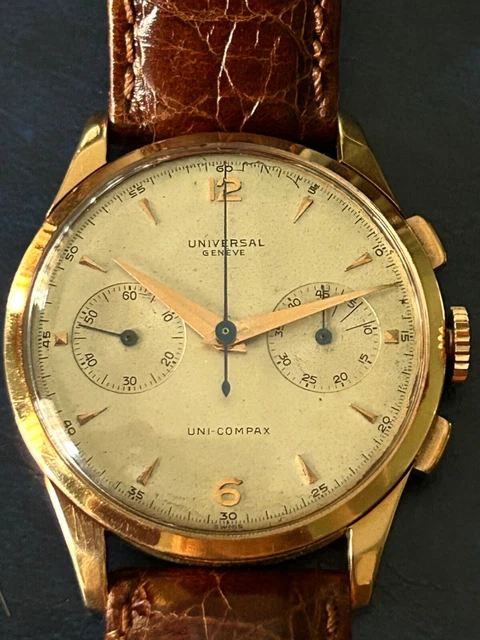 UNIVERSAL GENEVE CHRONOGRAPH Uni-Compax Gold 18 k 285