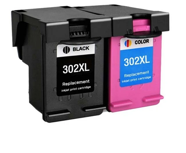 KIT 2 CARTUCCE COMPATIBILI per HP 302 XL NERO+COLORE STAMPANTE DESKJET 3830 3832