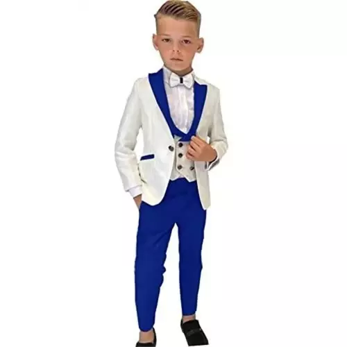 3 Piezas Trajes Niños Inteligente Elegante Niño Esmoquin Conjunto Formal Blazer Chaleco Pantalones