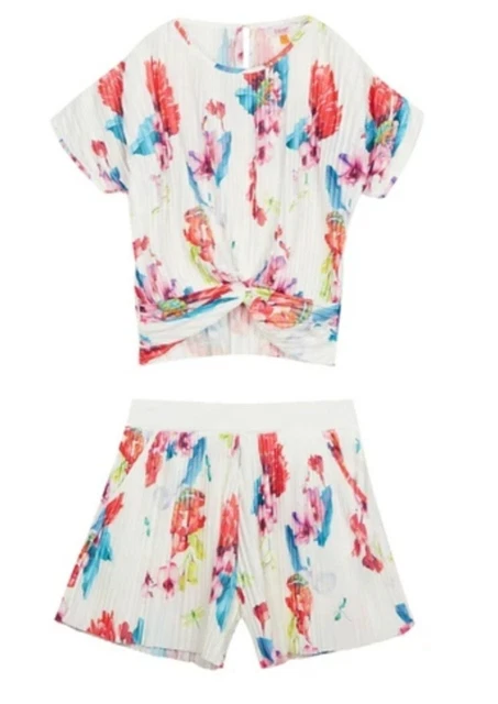 Baker By Ted Baker Girl's Plisse Floral Set Age 9