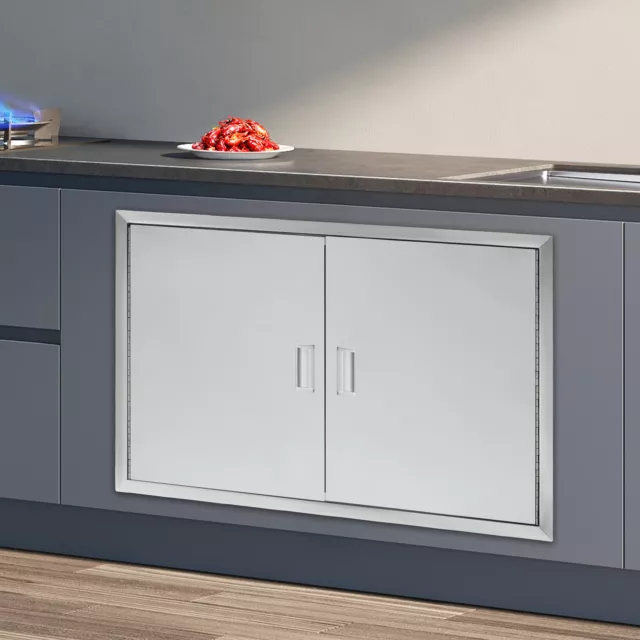 Stainless Steel Double Doors Access Door Drawer for Kitchen Islands BBQ Outdoor