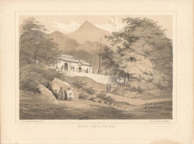 COMMODORE MATTHEW PERRY / Chinese Temple Hong Kong Caption title 1856