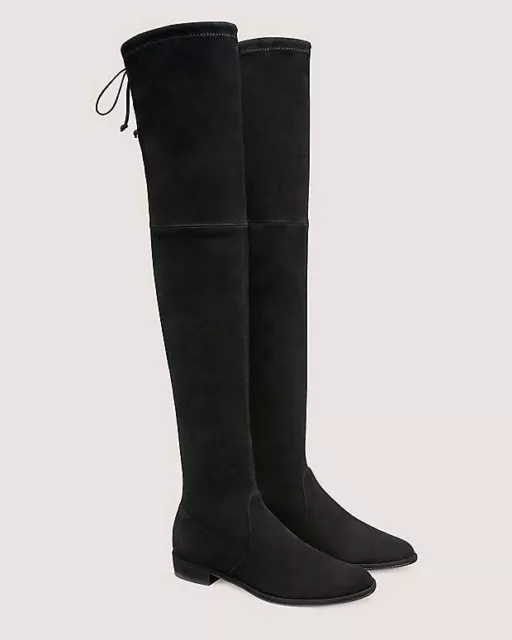 Stuart Weitzman LowLand Round Toe Over the Knee Boot Black Suede Size 6.5 NEW!