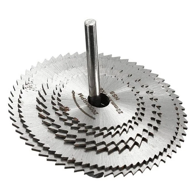 kokiya 7pcs HSS Mini Circular Saw Blade Set with Extension Rod Cutting Wheel