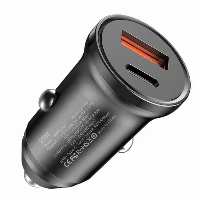 KFZ Dual Ladeadapter USB C Fast Charge Schwarz Car Charger