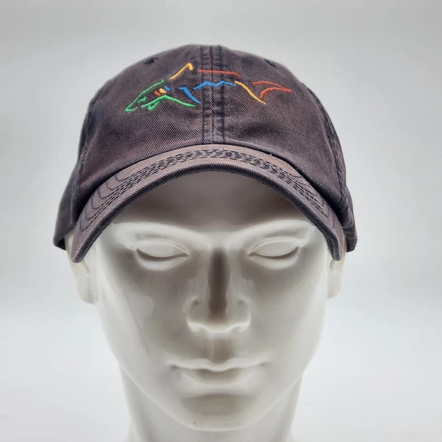 VINTAGE GREG NORMAN Shark Attack Golf Hat Cap Cotton Leather Strap Back
