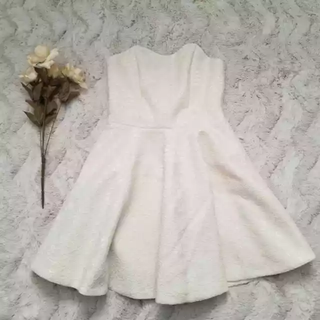 TopShop White Ivory Lace Cream Sleeveless A Line Dress Size US 6