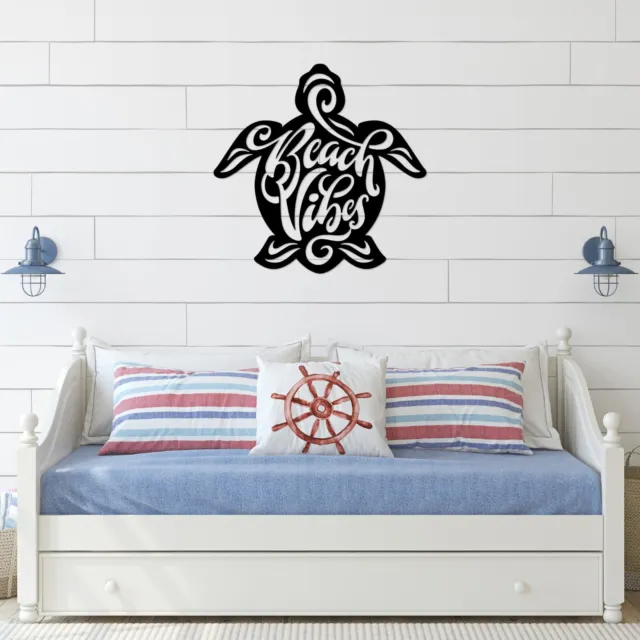 Wall Art Home Decor Metal Acrylic 3D Silhouette Poster USA Beach Vibes Turtle