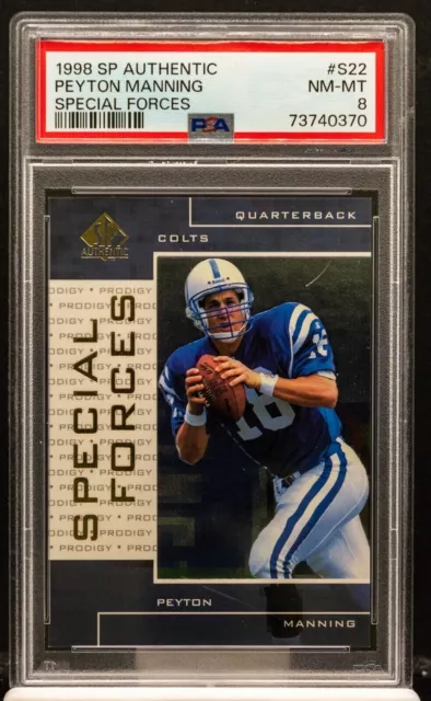 Peyton Manning 1998 SP Authentic Special Forces Rookie RC /1000 PSA 8 NM MINT