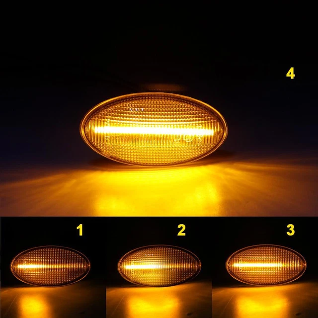 Répéteur De Clignotant Latéral LED - 2 Pièces - Compatible Peugeot 106 306 406, Citroën Xsara Saxo, Etc. - 12V