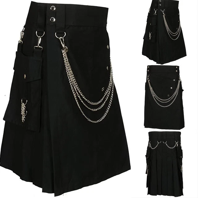 Gonna scozzese abbigliamento moderna borsa solida tradizionale gonna pieghevole irlandese
