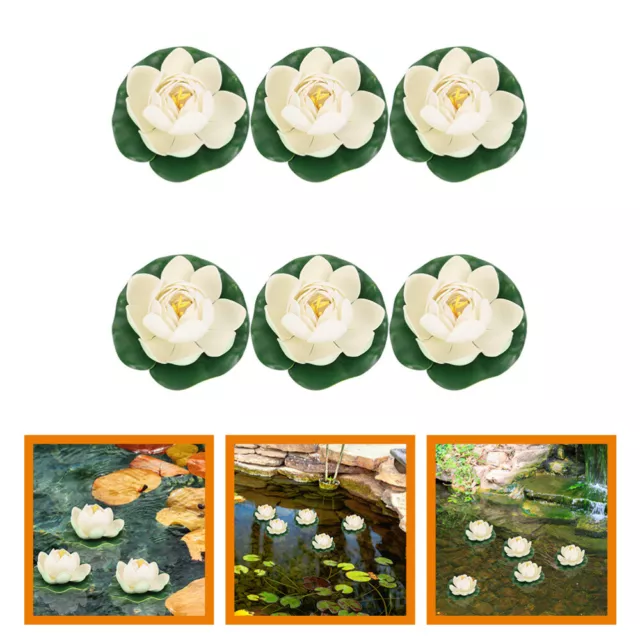 6 Pcs Seerosenblätter für den See Lotusblumendekor Teich Zubehör Dekorationen