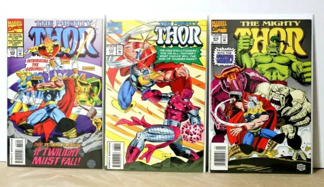 Marvel Comics The Mighty Thor Vol 1 #472 473 474 VF/NM to NM 1994 1st Print BAGG