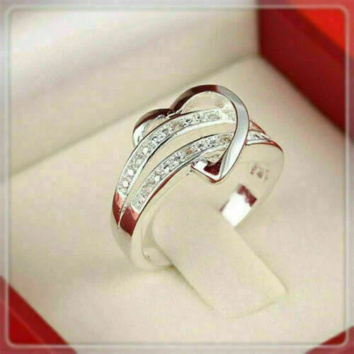 2Ct Round Good Cut Moissanite Engagement Women's Heart Ring14K White Gold Plated