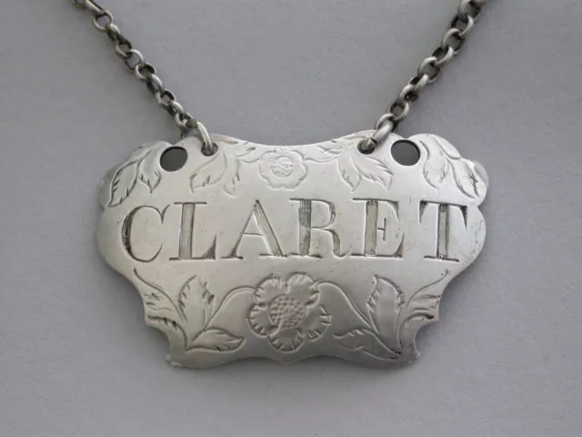 Rosas jacobitas ""Claret"" con escudo de plata provincial George II etiqueta de vino ""Claret"" c1750