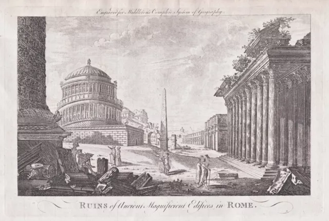 Rom Rome Roma Ruins Italien Italia Italy engraving Kupferstich 1777