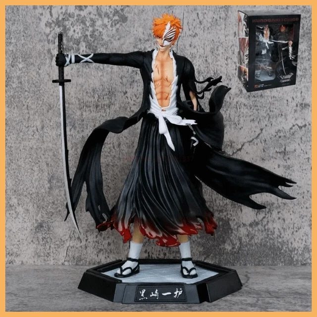 Statua Action Figure Kurosaki Ichigo Mugetsu – 34 Cm, PVC, Modello Da Collezione, Con Dettagli Raffinati, Per Fan Di Bleach E Regalo Anime
