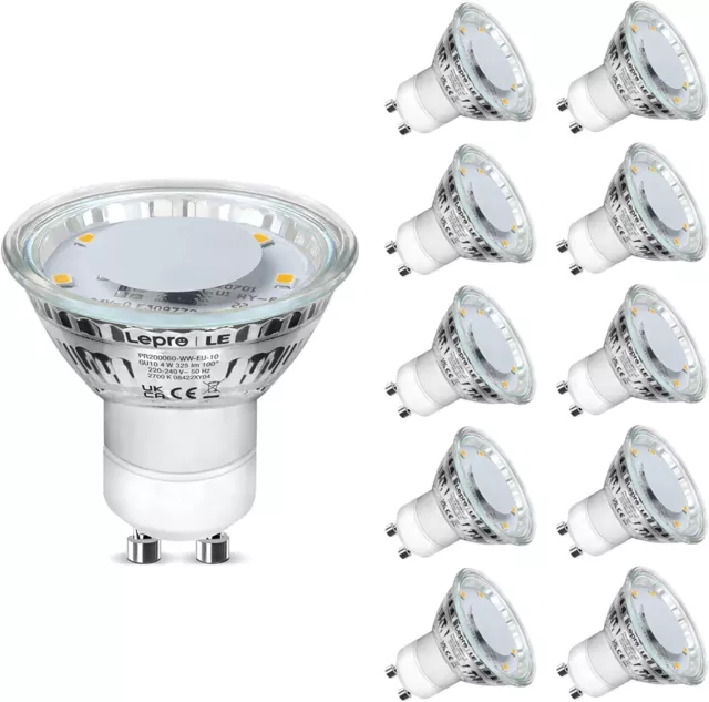 Lepro GU10 LED Glühbirnen 2700K 325lm 4W (=50W Hal) Strahler WARMWEISS x 10