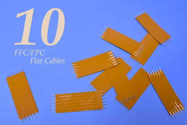 10 (Ten) Tyco 0.1" (2.54mm) Pitch FlexStrip 1.75" 6-Conductor FFC FPC Cables