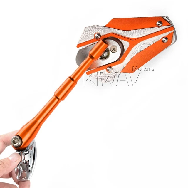 Rétroviseurs orange VIPER base chromé pour Ducati 899 959 1199 1299 ε