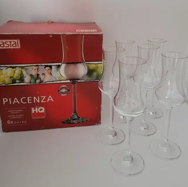 rastal PIACENZA Grappaglas 6er-Set 2cl/4cl HQ-Glas OVP