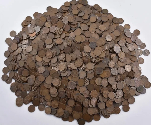 1Lb Pound Unsearched Wheat Cents Lincoln Pennies Estate Sale Coins Lot 1909-58