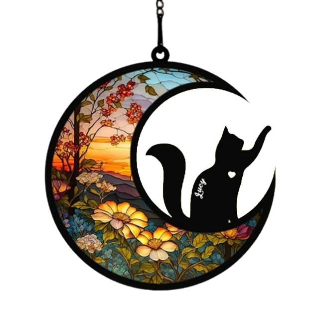 Moon Design Pet Pendant Customizable Exquisite Acrylic Suncatcher Unique Dog