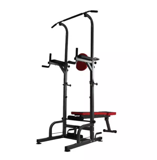Everfit knee raise power tower chin up push pull dip gym station weight bench online
