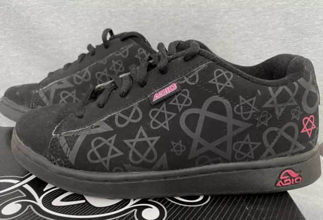 ADIO BAM MARGERA Heartagram VINTAGE Eugene Black/Pink Skate Shoes 8 -Gently  Worn $ - PicClick