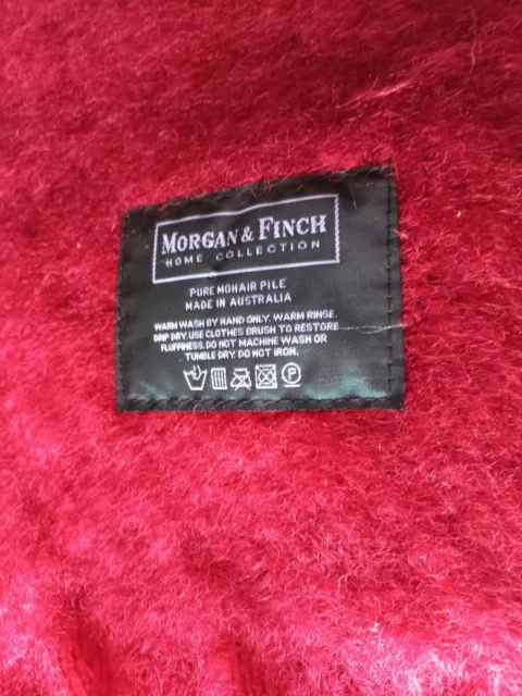 MORGAN FINCH PURE Mohair Pile Throw Blanket Made In Australia