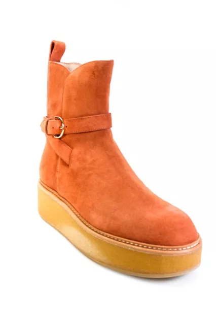 Ulla Johnson Womens Lennox Ankle Buckle Boots - TERRACOTTA SUEDE Size 40