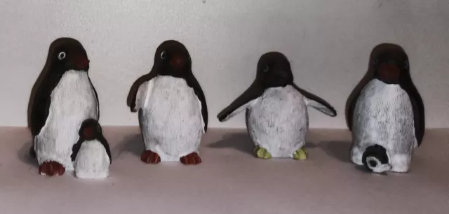 Pinguin Familie mit Babypinguinen, Masse Figuren Tiere, Vögel, 4 - 4,5 cm groß