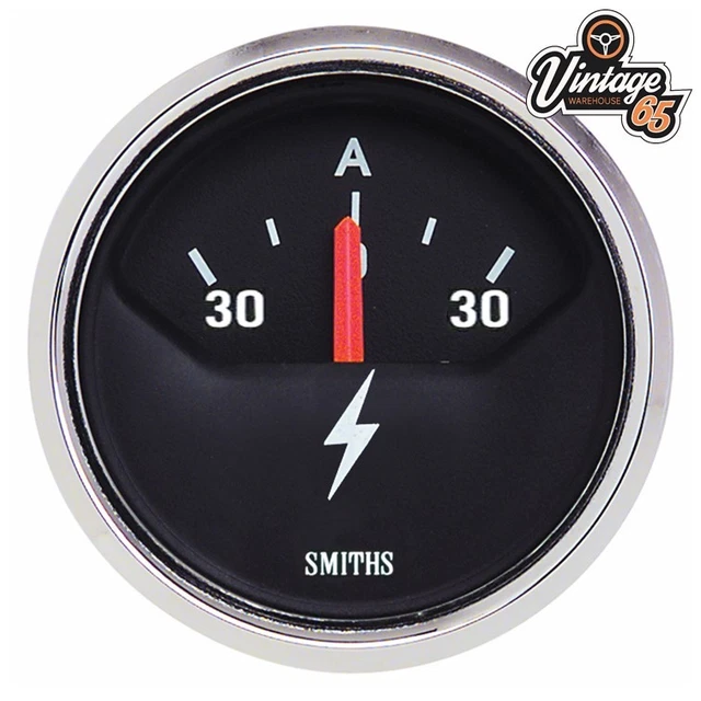 SMITHS CLASSIC CAR 52mm Electrical Ammeter Chrome Bezel Race Rally Kit