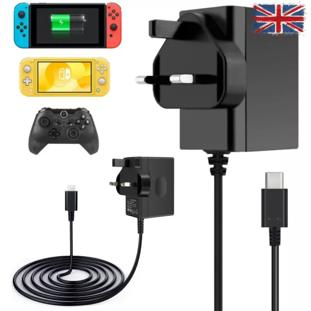 For Nintendo Switch Fast Charging Charger Power Supply Adapter Type C Cable UK