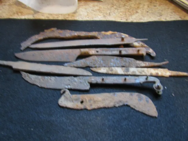 RARE Lot (8)  ANCIENT Roman - Medieval Iron Knives 332 grams