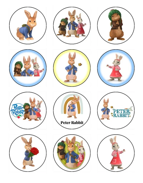 PETER RABBIT CUPCAKE Toppers Edible Wafer Paper Birthday Cake ...