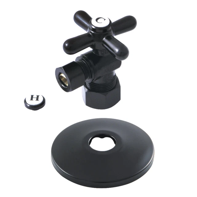 Kingston Brass CC5330.XK 2"H Quarter Turn Angle Stop Valve - Black