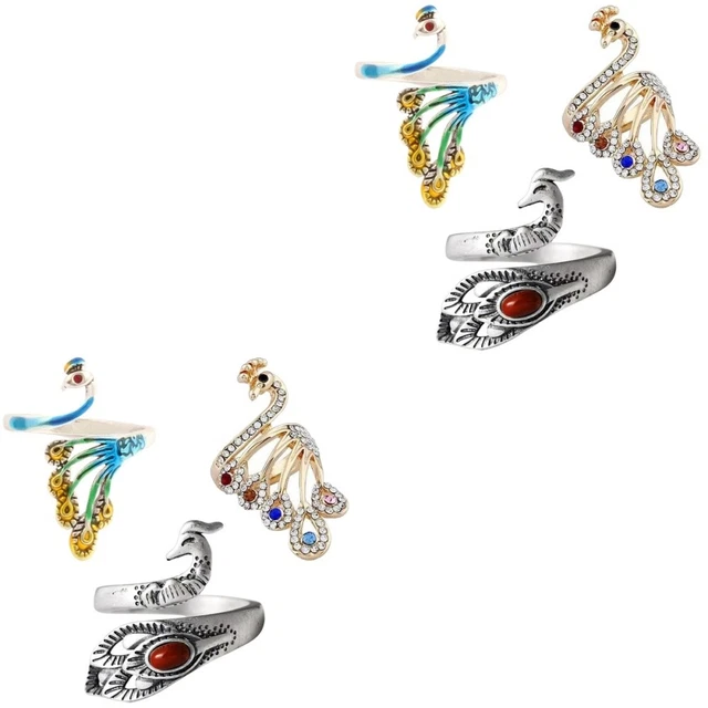 6 uds ganchillo ajustable anillos de metal anillos de ganchillo anillos abiertos anillos de punto