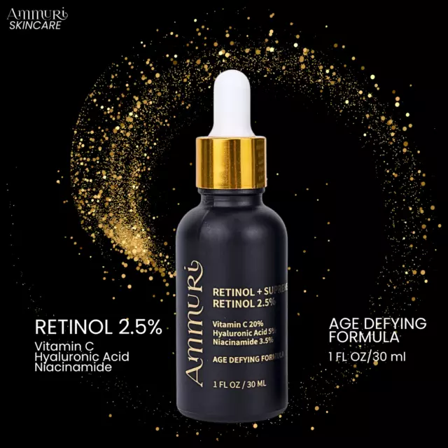 Ammuri Retinol Serum 2.5% Anti-age Acné Cernes Hydratation Régénérant