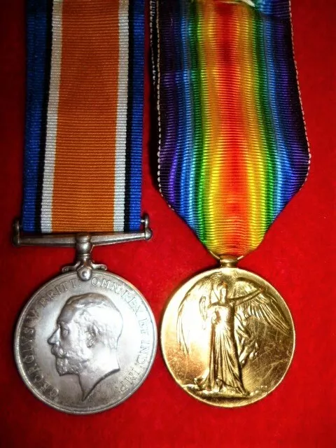 WW1 Bi-lingual Victory Medal Pair to South African S.A.H.A. - Sergeant Akers