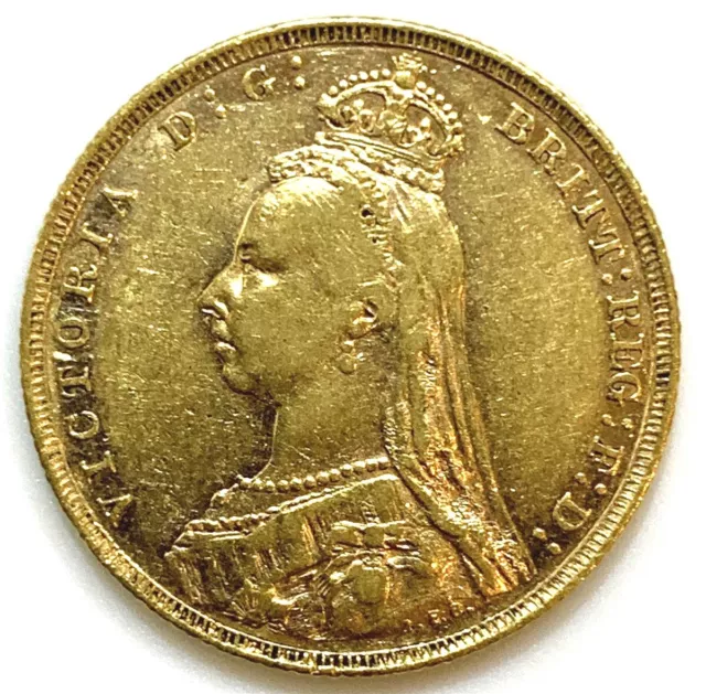 1887-1892 Victoria Queen Jubilee Sovereign Gold Coin 0.2354 oz