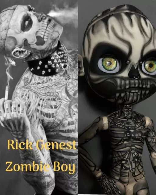 Blythe Rick Genest Inspirierte Ooak Custom Doll,Zombie Boy Doll,Blythe Boy