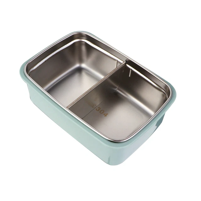 3 Contenitori Portapranzo In Acciaio Inox Con Coperchio, A Prova Di Perdite, 32,5x17,5x6,5 Cm