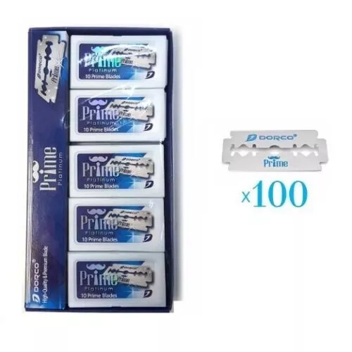 Dorco STP301 Prime Double Edge Razor Blades - 100 Count