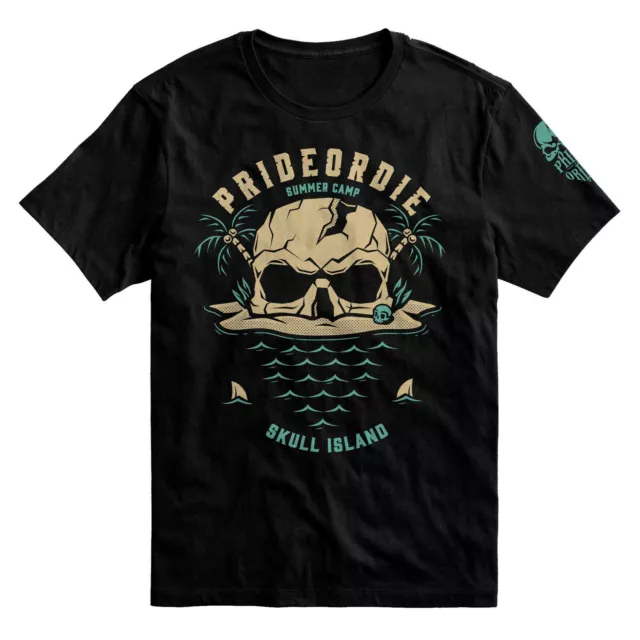 PRiDE or DiE Herren T-Shirt Island Schwarz S-3XL Baumwolle Kampfsport Freizeit