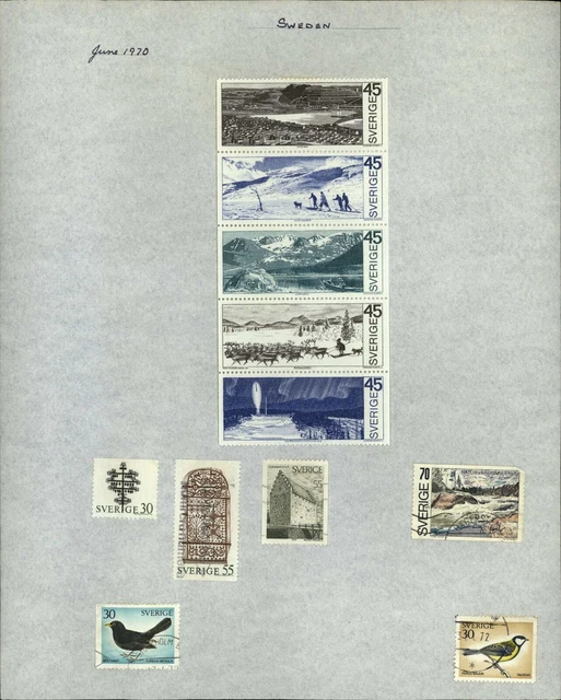 Sweden 1970 Album Page Of Stamps #V33098