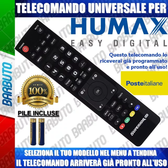 Telecomando Universale Humax Clicca Il Tuo Modello Lo Riceverai Gia Pronto