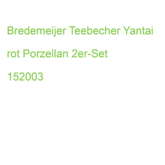 Bredemeijer Teebecher Yantai rot Porzellan 2er-Set 152003 (8711871866771)